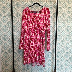 Draper James pink heart print ruffle mini dress